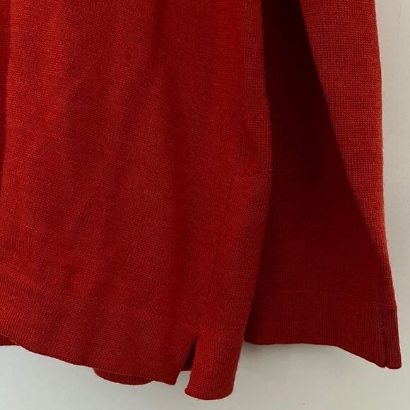 Gran Sasso Mark Shale Wool Sweater Men's Large Red Orange V Neck Made in Italy - Picture 3 of 7